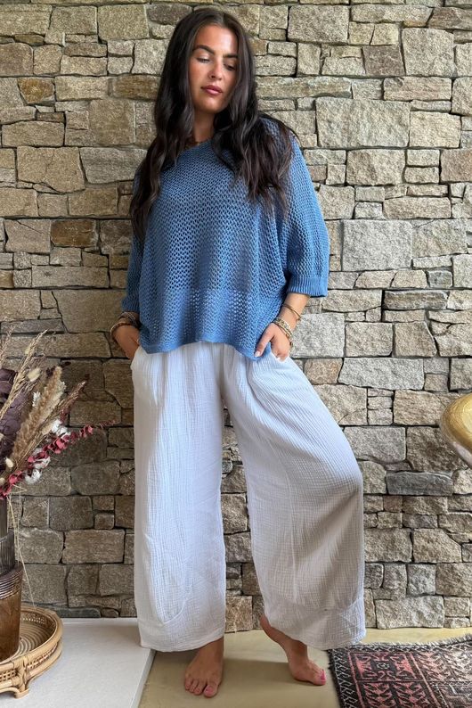 Conrad Grunge Loose Cotton Knit Denim